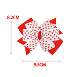 Maxbell Valentines Bows Hair Clips Barrette Bow Headband for Ceremony Party Birthday red