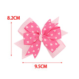Maxbell Valentines Bows Hair Clips Barrette Bow Headband for Ceremony Party Birthday pink