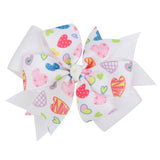 Maxbell Valentines Bows Hair Clips Barrette Bow Headband for Ceremony Party Birthday white