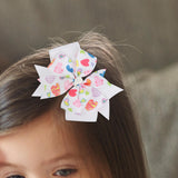 Maxbell Valentines Bows Hair Clips Barrette Bow Headband for Ceremony Party Birthday white