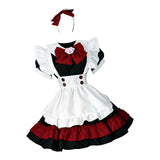 Maxbell 2xFrench Maids Costume Headwear Sets with Apron Womens Dress Fancy Dress