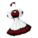 Maxbell 2xFrench Maids Costume Headwear Sets with Apron Womens Dress Fancy Dress