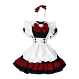 Maxbell 2xFrench Maids Costume Headwear Sets with Apron Womens Dress Fancy Dress