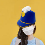 Maxbell 2xAmerican Marching Band Hat with Feather for Stage Performance Party Dress up blue