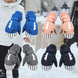 Maxbell Kids Winter Gloves Warm Thickened Gloves Snow Gloves for Skiing Snow Outdoor blue