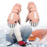 Maxbell Kids Winter Gloves Warm Thickened Gloves Snow Gloves for Skiing Snow Outdoor pink