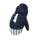 Maxbell Kids Winter Gloves Warm Thickened Gloves Snow Gloves for Skiing Snow Outdoor Navy blue