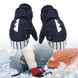 Maxbell Kids Winter Gloves Warm Thickened Gloves Snow Gloves for Skiing Snow Outdoor Navy blue