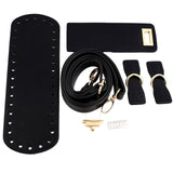 Maxbell 2xCrochet Bag Bottom Base Crochet Bag Making Set for Crossbody Bag Purse Parts Black