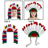 Maxbell 3xFeather Headdress Hair Band Headwear for Stage Performance Halloween Cosplay Style A