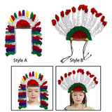 Maxbell 3xFeather Headdress Hair Band Headwear for Stage Performance Halloween Cosplay Style A