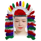 Maxbell 5xFeather Headdress Hair Band Headwear for Stage Performance Halloween Cosplay Style A