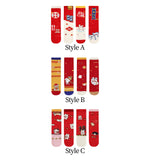 Maxbell 4 Pairs Kids New Year Socks Lightweight Autumn Winter Elastic Mid Calf Socks Style A