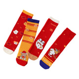 Maxbell 4 Pairs Kids New Year Socks Lightweight Autumn Winter Elastic Mid Calf Socks Style B