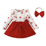 Maxbell Newborn Baby Christmas Dress Bow Dress Outfits for New Year Festival Holiday 6 to 9M