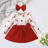 Maxbell Newborn Baby Christmas Dress Bow Dress Outfits for New Year Festival Holiday 6 to 9M