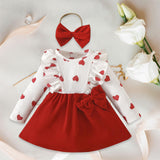 Maxbell Newborn Baby Christmas Dress Bow Dress Outfits for New Year Festival Holiday 12 to 18M