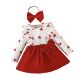 Maxbell Newborn Baby Christmas Dress Bow Dress Outfits for New Year Festival Holiday 3Y