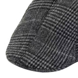 Maxbell 6xBeret Hat Autumn Winter Classic Plaid Flat Cap for Outdoor Driving Traveling Dark Gray Adult