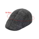 Maxbell 5xBeret Hat Autumn Winter Classic Plaid Flat Cap for Outdoor Driving Traveling Dark Gray Adult
