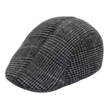 Maxbell 5xBeret Hat Autumn Winter Classic Plaid Flat Cap for Outdoor Driving Traveling Dark Gray Adult