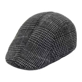 Maxbell 2xBeret Hat Autumn Winter Classic Plaid Flat Cap for Outdoor Driving Traveling Dark Gray Adult