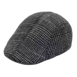 Maxbell 2xBeret Hat Autumn Winter Classic Plaid Flat Cap for Outdoor Driving Traveling Dark Gray Adult