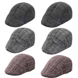 Maxbell 5xBeret Hat Autumn Winter Classic Plaid Flat Cap for Outdoor Driving Traveling Dark Gray Adult