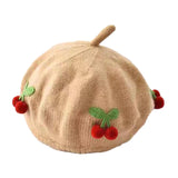 Maxbell Baby Beret Hat Casual Warm Beanie Cap for Winter Autumn Little Girls Outdoor Khaki