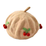 Maxbell Baby Beret Hat Casual Warm Beanie Cap for Winter Autumn Little Girls Outdoor Khaki