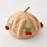 Maxbell Baby Beret Hat Casual Warm Beanie Cap for Winter Autumn Little Girls Outdoor Khaki