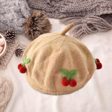 Maxbell Baby Beret Hat Casual Warm Beanie Cap for Winter Autumn Little Girls Outdoor Khaki