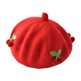 Maxbell Baby Beret Hat Casual Warm Beanie Cap for Winter Autumn Little Girls Outdoor Red
