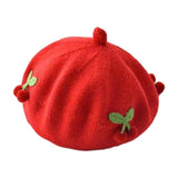 Maxbell Baby Beret Hat Casual Warm Beanie Cap for Winter Autumn Little Girls Outdoor Red