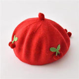 Maxbell Baby Beret Hat Casual Warm Beanie Cap for Winter Autumn Little Girls Outdoor Red