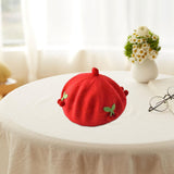 Maxbell Baby Beret Hat Casual Warm Beanie Cap for Winter Autumn Little Girls Outdoor Red