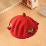 Maxbell Baby Beret Hat Casual Warm Beanie Cap for Winter Autumn Little Girls Outdoor Red