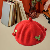 Maxbell Baby Beret Hat Casual Warm Beanie Cap for Winter Autumn Little Girls Outdoor Red