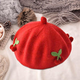 Maxbell Baby Beret Hat Casual Warm Beanie Cap for Winter Autumn Little Girls Outdoor Red