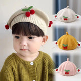 Maxbell Baby Beret Hat Casual Warm Beanie Cap for Winter Autumn Little Girls Outdoor Pink