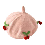 Maxbell Baby Beret Hat Casual Warm Beanie Cap for Winter Autumn Little Girls Outdoor Pink