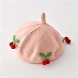 Maxbell Baby Beret Hat Casual Warm Beanie Cap for Winter Autumn Little Girls Outdoor Pink