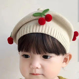 Maxbell Baby Beret Hat Casual Warm Beanie Cap for Winter Autumn Little Girls Outdoor Beige