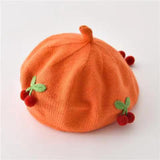 Maxbell Baby Beret Hat Casual Warm Beanie Cap for Winter Autumn Little Girls Outdoor Orange