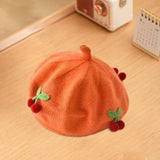 Maxbell Baby Beret Hat Casual Warm Beanie Cap for Winter Autumn Little Girls Outdoor Orange