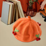 Maxbell Baby Beret Hat Casual Warm Beanie Cap for Winter Autumn Little Girls Outdoor Orange