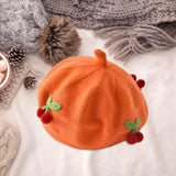 Maxbell Baby Beret Hat Casual Warm Beanie Cap for Winter Autumn Little Girls Outdoor Orange