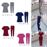 Maxbell 2xNursing Uniforms Scrub Set Nurse Top and Pants for Cosmetology Pet Groomer