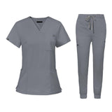 Maxbell 2xNursing Uniforms Scrub Set Nurse Top and Pants for Cosmetology Pet Groomer