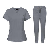 Maxbell 2xNursing Uniforms Scrub Set Nurse Top and Pants for Cosmetology Pet Groomer